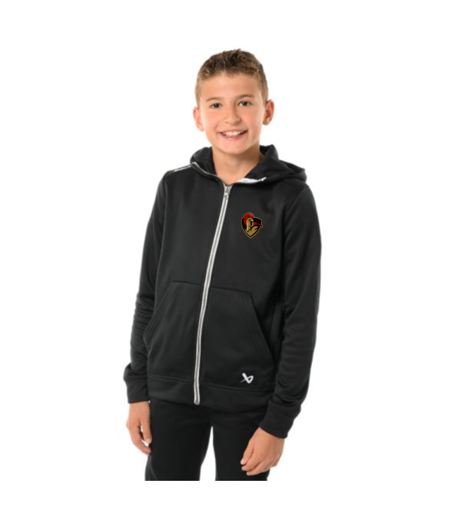 CRUSADERS GAMEDAY BAUER TEAM FLEECE ZIP HOODIE BLACK YTH