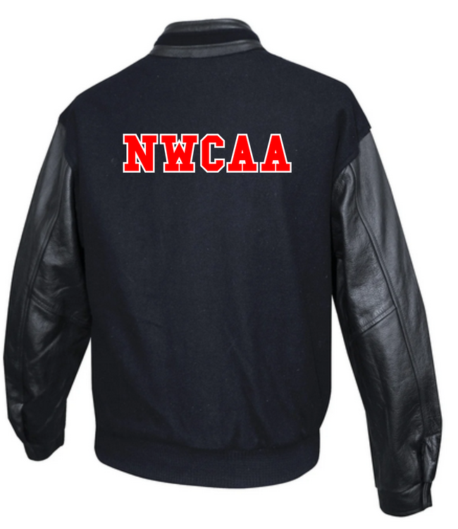 NWCAA CANADA SPORTSWEAR GRADUATE LEATHER MELTON JACKET BLACK SR