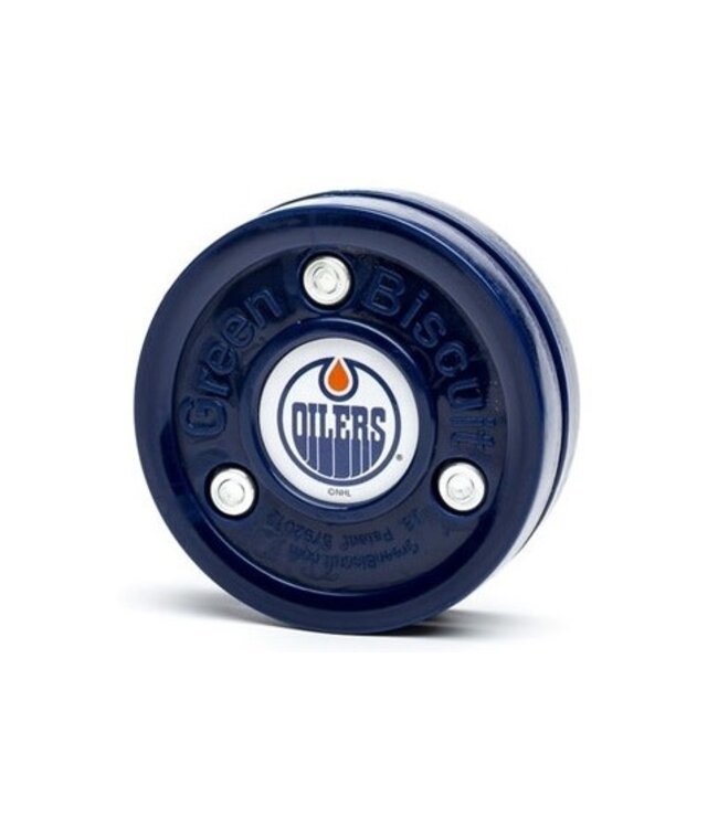 GREEN BISCUIT HOCKEY PUCK OILERS EACH