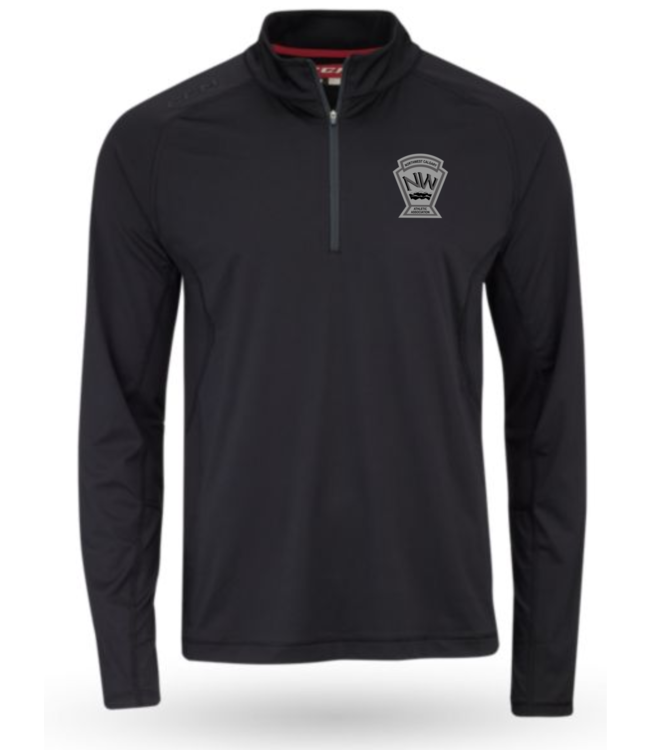 NWCAA CCM 1/2 ZIP TRAINING TEE BLACK