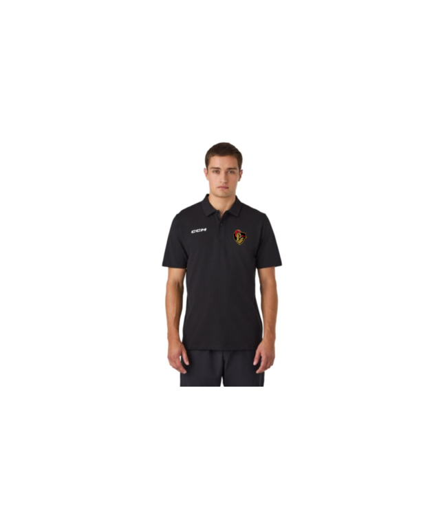 CRUSADERS CCM TEAM POLO GOLF SHIRT BLACK YTH