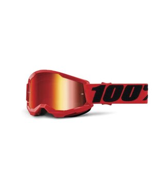 100% 100% STRATA 2 JR YOUTH GOGGLES W/ MIRROR LENS RED/SILVER