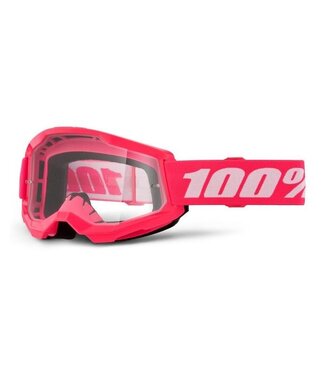 100% STRATA 2 JR YOUTH GOGGLES W/ CLEAR LENS PINK