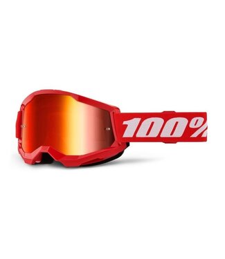 100% 100% STRATA 2 SR GOGGLES W/ MIRROR LENS RED/SILVER