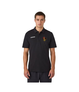 CCM CRUSADERS CCM TEAM POLO GOLF SHIRT BLACK SR