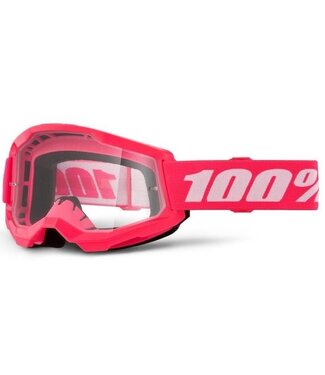 100% 100% STRATA 2 JR YOUTH GOGGLES W/ CLEAR LENS PINK