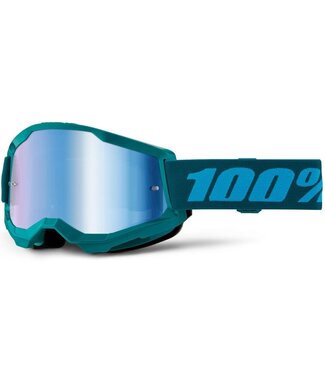 100% 100% STRATA 2 GOGGLES SR W/ MIRROR LENS STONE/BLUE