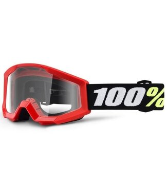 100% 100% STRATA MINI YOUTH GOGGLES W/ CLEAR LENS RED