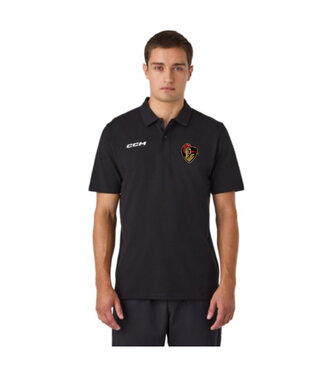 CCM CRUSADERS CCM TEAM POLO GOLF SHIRT BLACK YTH