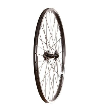 EVO EVO TOUR 19 27.5" FRONT WHEEL DISC QR BLACK (SILVER SPOKES)