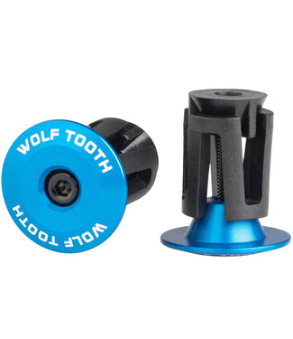 WOLF TOOTH WOLF TOOTH ALLOY BAR END PLUGS (PAIR) BLUE
