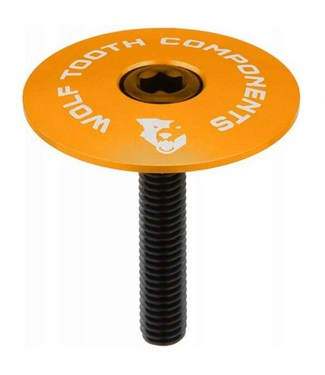 WOLF TOOTH WOLF TOOTH ULTRALIGHT STEM CAP AND BOLT 1-1/8 ORANGE