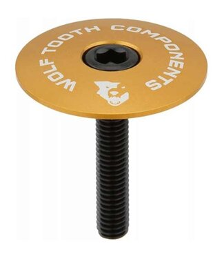 WOLF TOOTH WOLF TOOTH ULTRALIGHT STEM CAP AND BOLT 1-1/8 GOLD