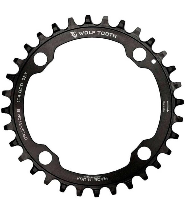 WOLF TOOTH CHAINRING 4 BOLT 104BCD 32T BLACK
