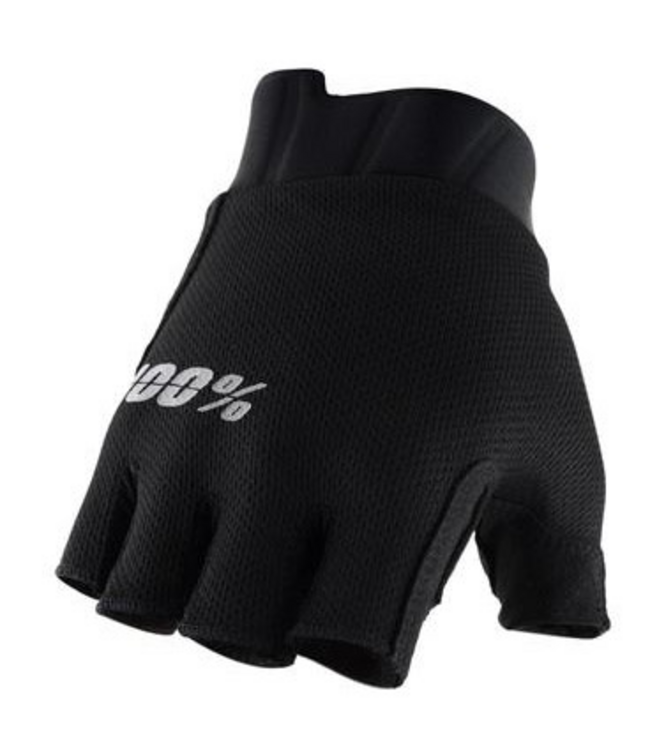 100% Exceeda Half Finger Glove Black