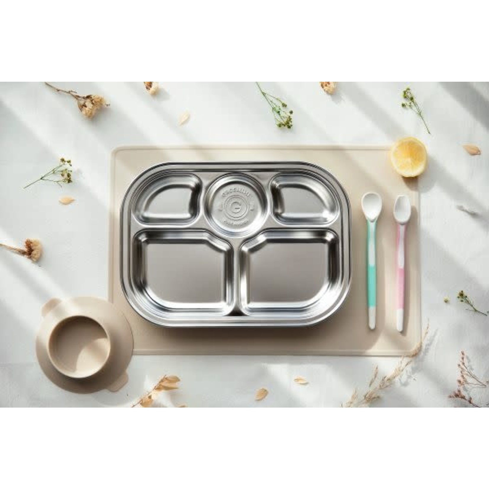 Grosmimi Grosmimi Stainless Steel Food Tray  5 Compartments ( cover & Suction plate included)