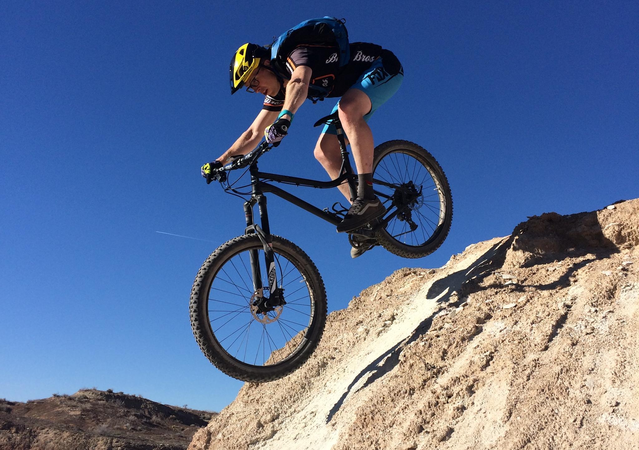 Graham on his hardtail 27.5 plus trail mountain bike