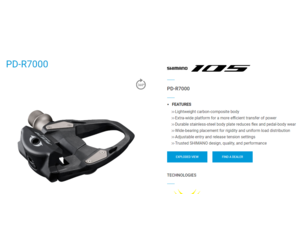 Shimano PD-R7000 105 Carbon SPD-SL road pedals - Bike Bros.