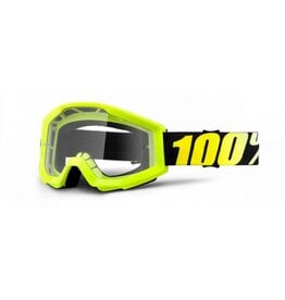 100% Strata Jr. Youth Goggle Neon Yellow Clear Lens