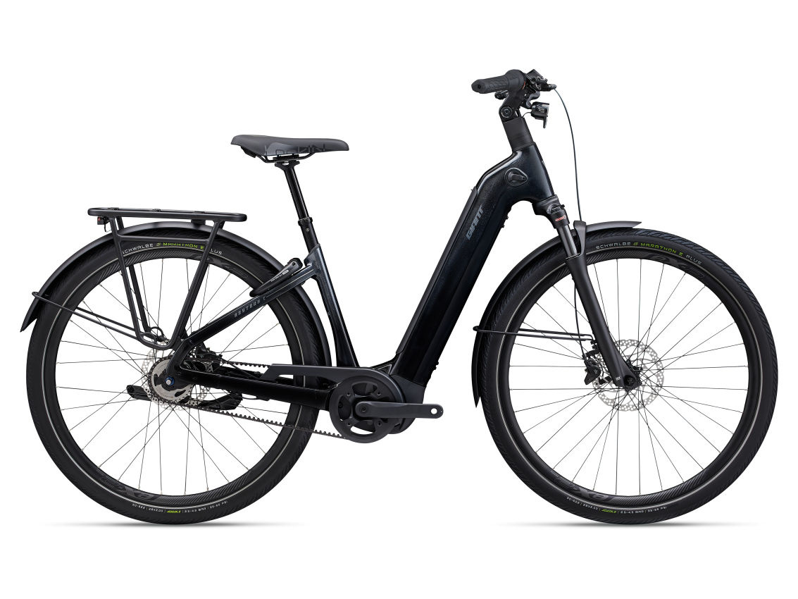 Giant AnyTour E+ 1 Electric Bike with Step Thru frame and belt