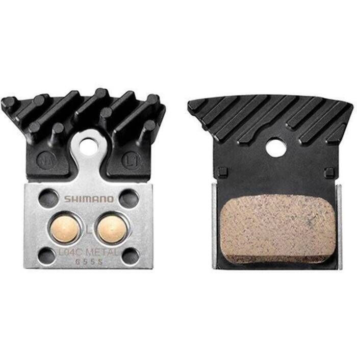 L04C DISC BRAKE PAD-METAL W/FIN & SPRING, 1 PAIR - Bike Bros.