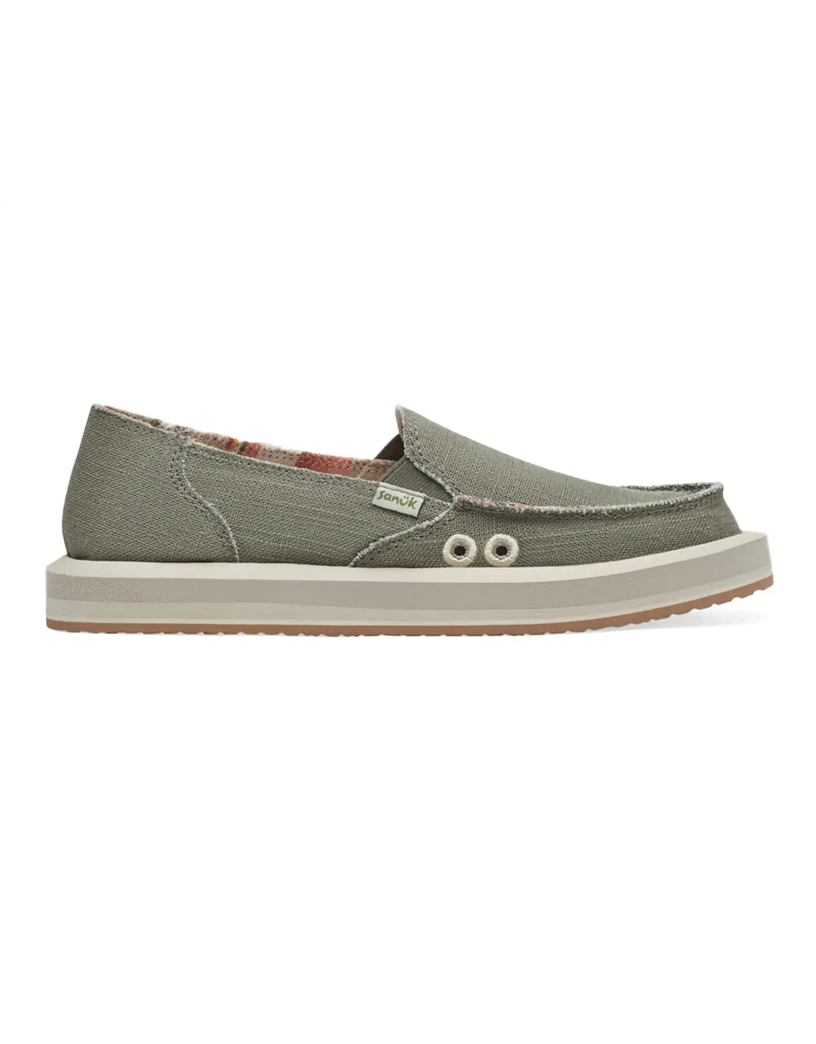 Sanuk W Donna Hemp Smokey Olive Shoe