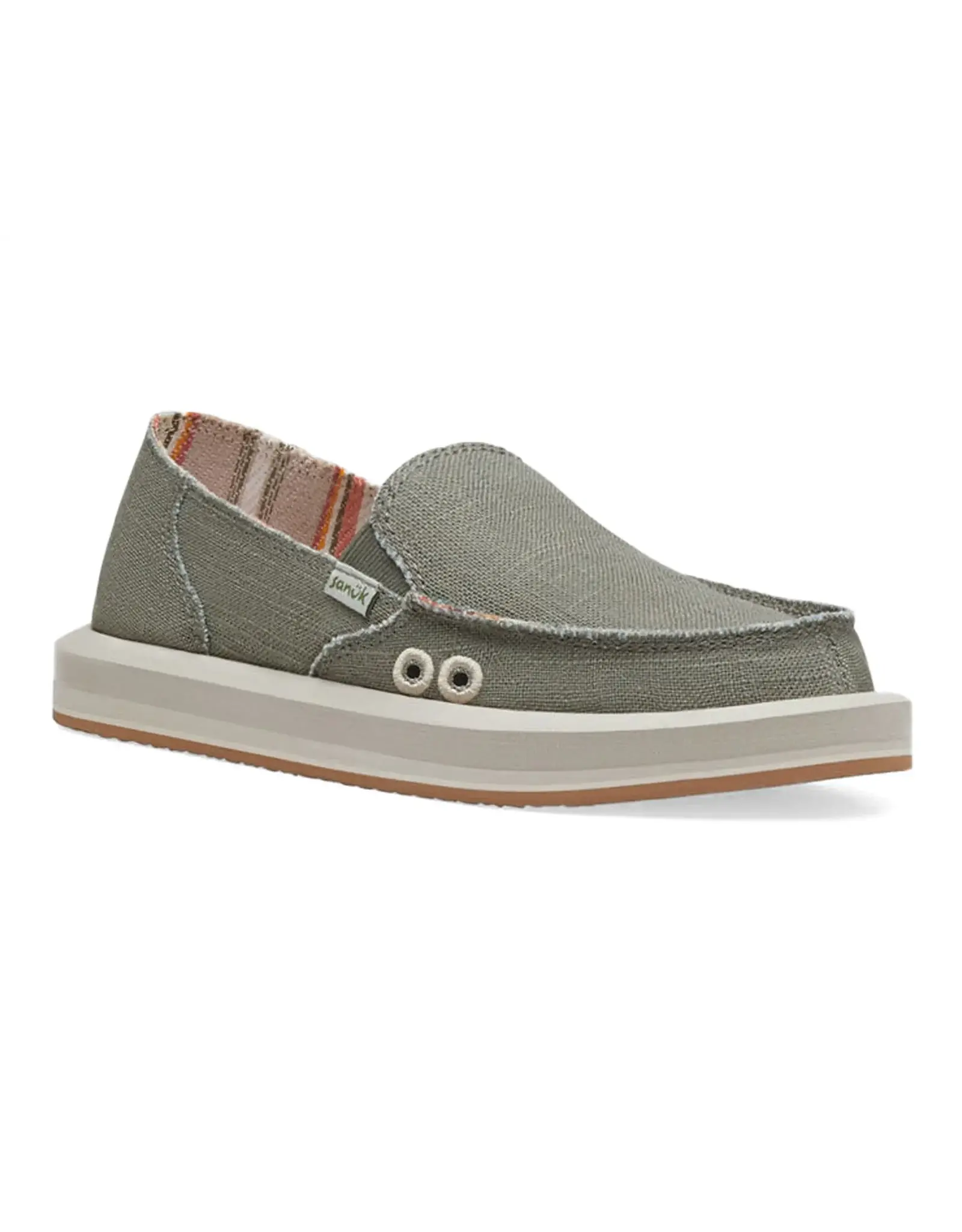 Sanuk W Donna Hemp Smokey Olive Shoe