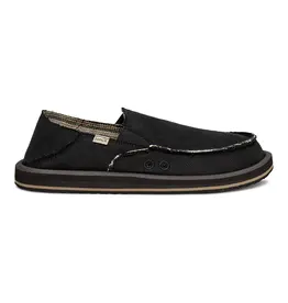 Sanuk M Donny Hemp 2 Tone Black Shoe