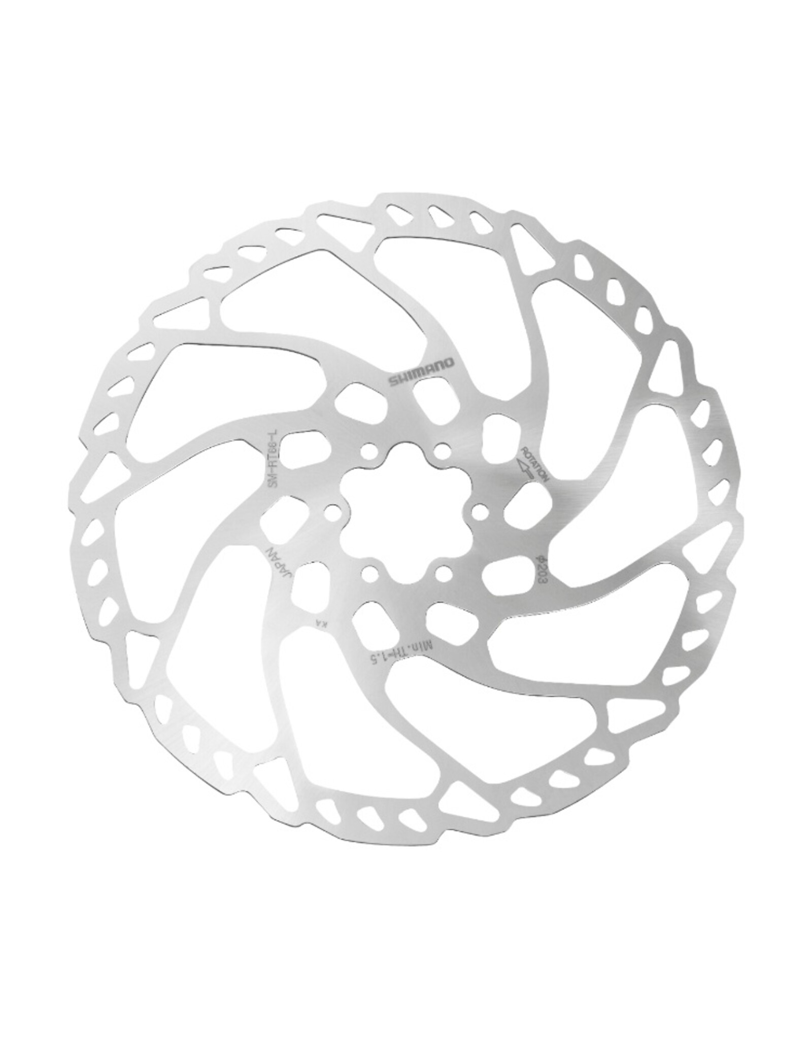 Shimano DISC BRAKE ROTOR, SM-RT66, L 203MM, 6-BOLT TYPE