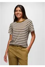prAna Cozy Up SS Crew Womens  Retro Olive Stripe *DISCONTINUED*