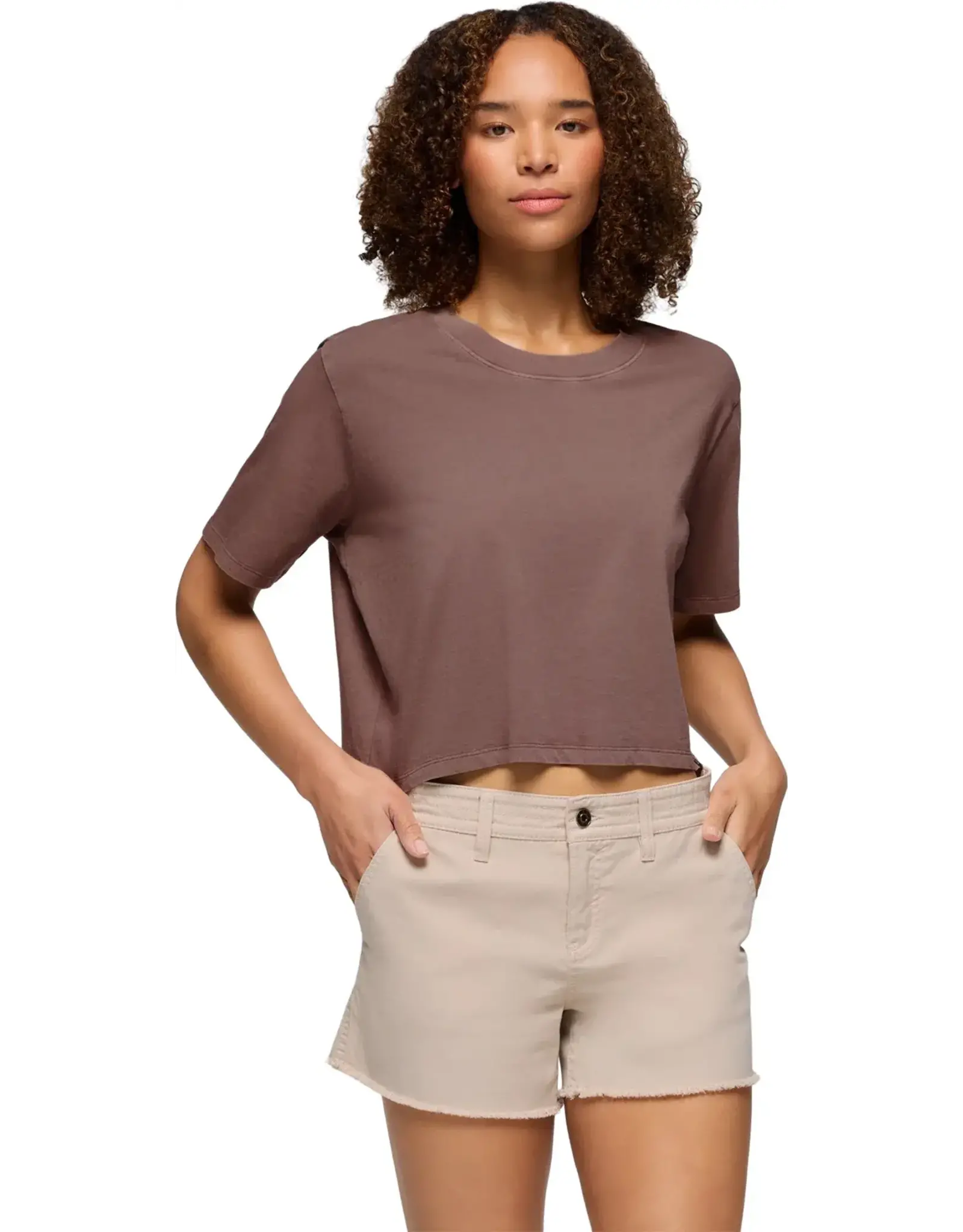 prAna Everyday Crop Tee Womens  Carob