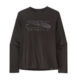 Patagonia Mens L/S Cap Cool Daily Graphic Shirt Stratapeaks: Black