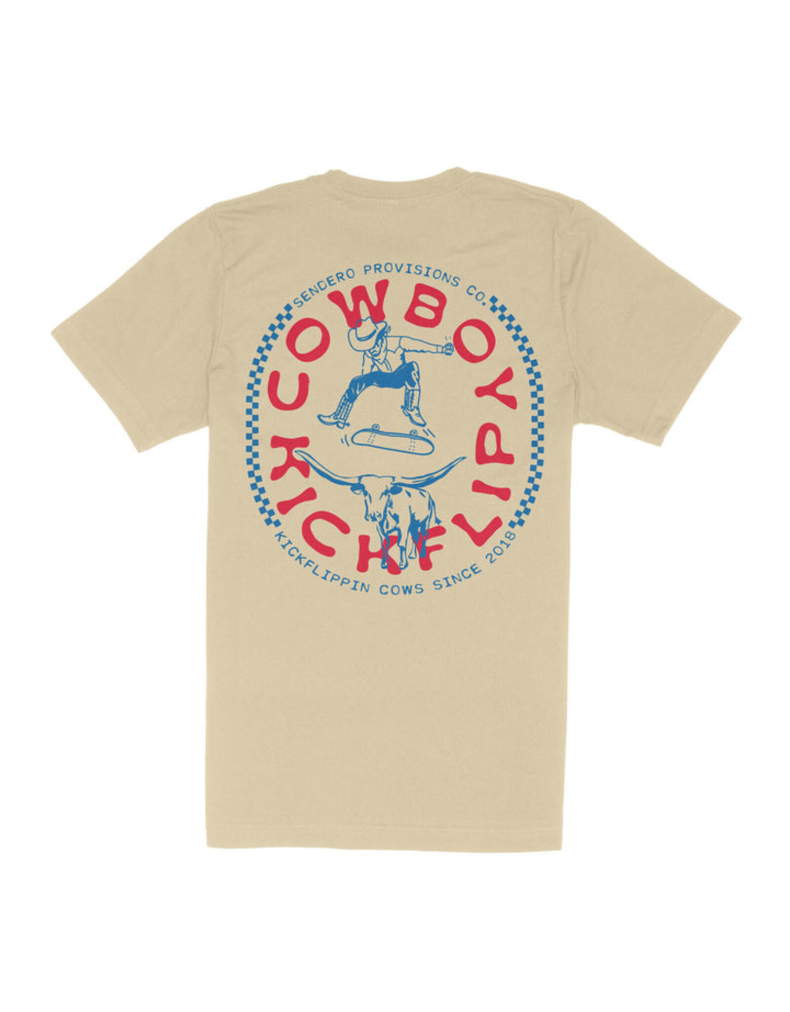 Sendero Provisions Co Cowboy Kickflip T Shirt Cream