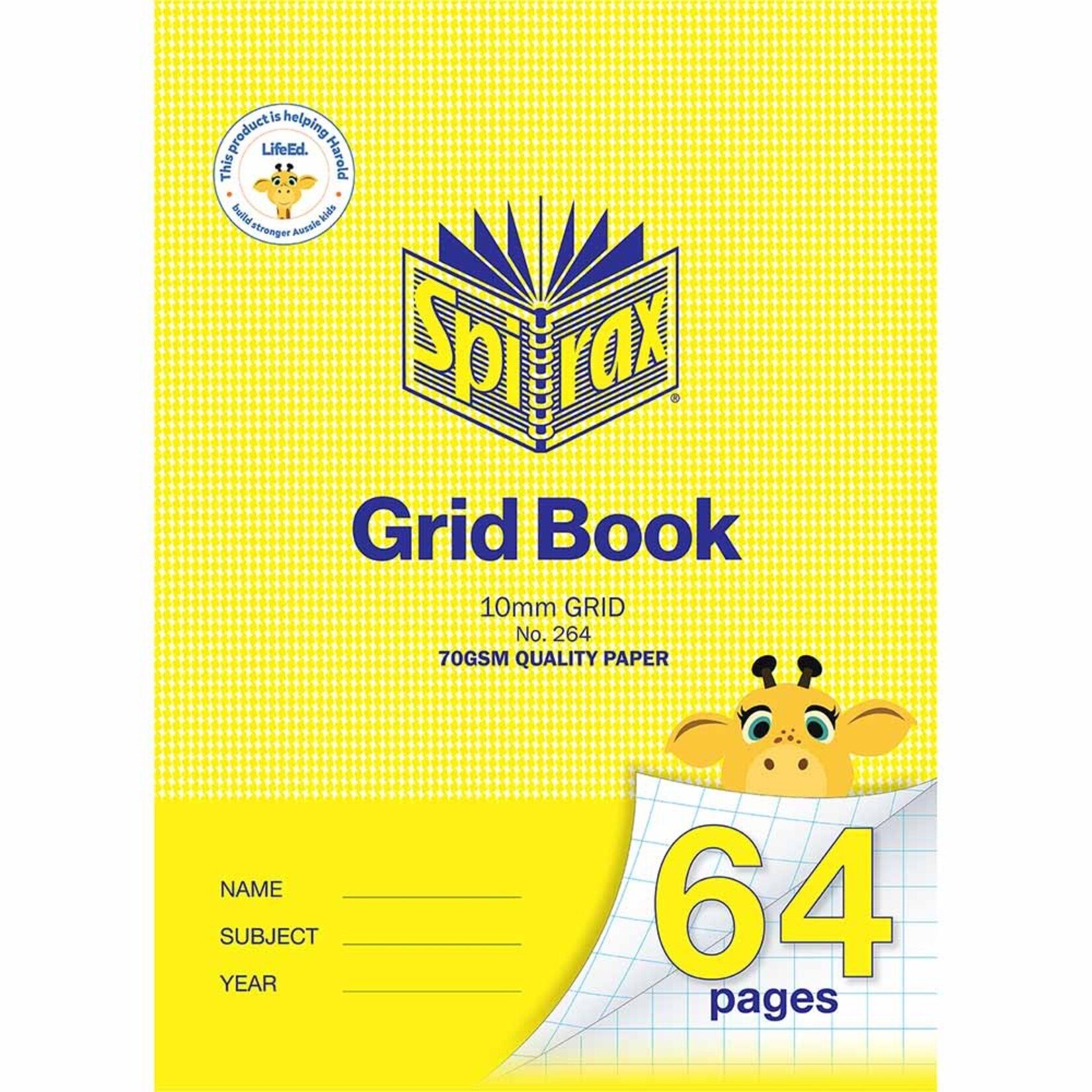 Grid Book 250x175mm 64 Page 10mm Grid #264 Spirax (Grade 5)