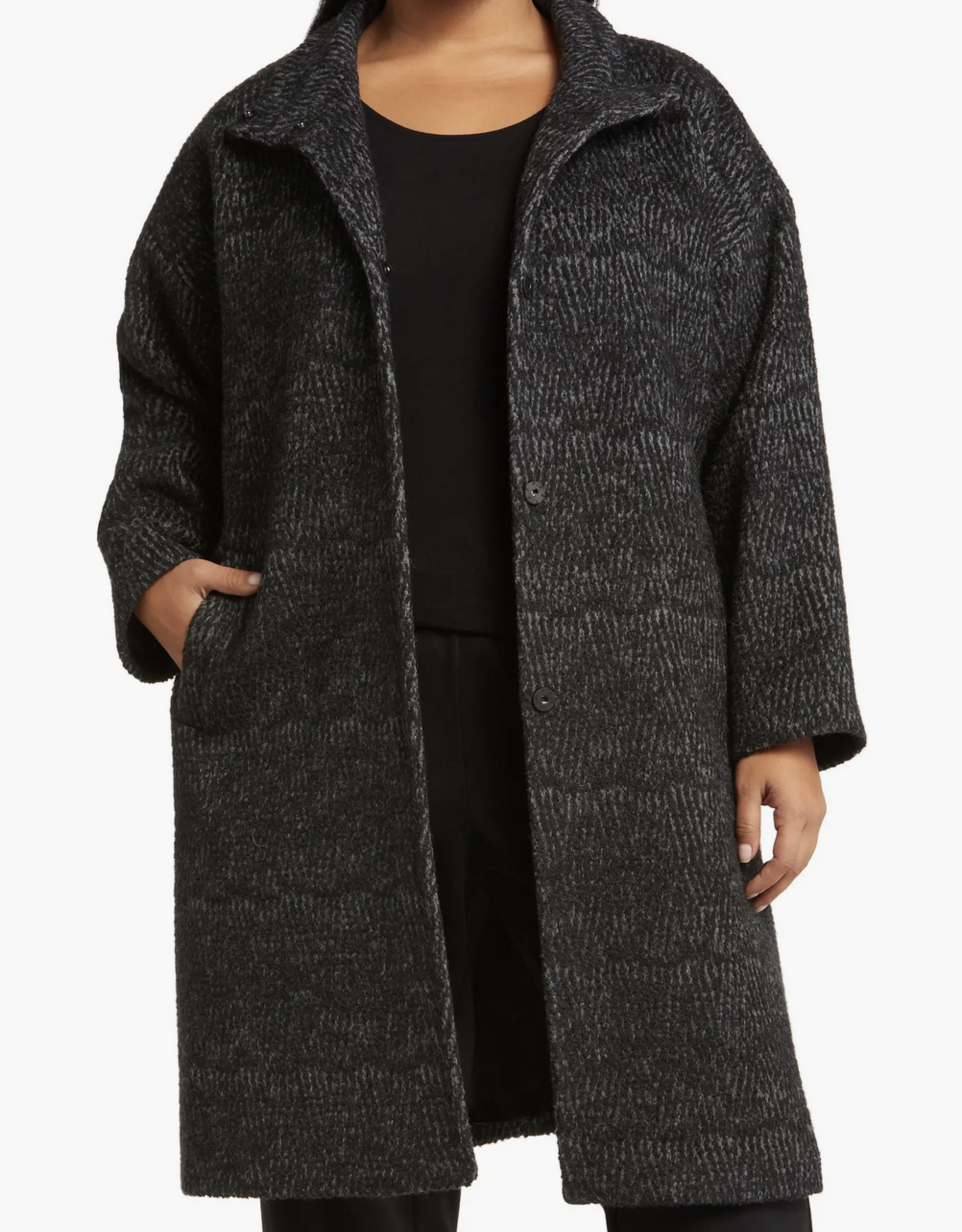 Eileen Fisher F3SGMC2056 Alpaca Jaquard Coat - STUDIO S FASHION HOUSE