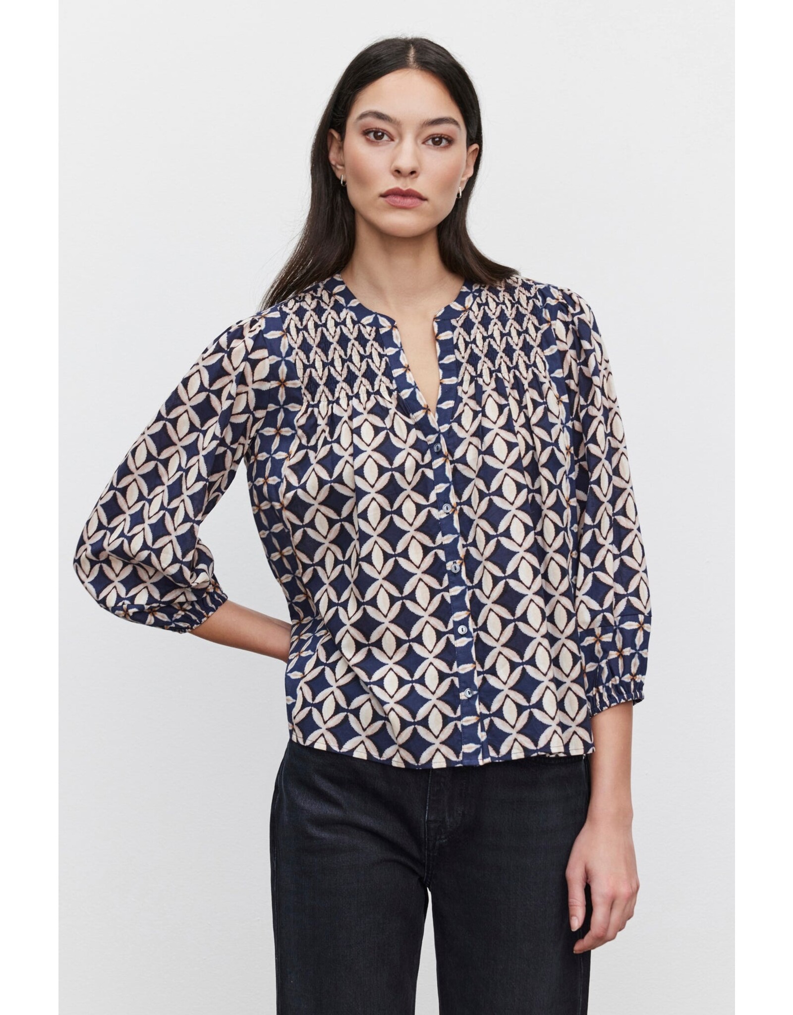 Velvet Velvet Haddon Print Cotton Top