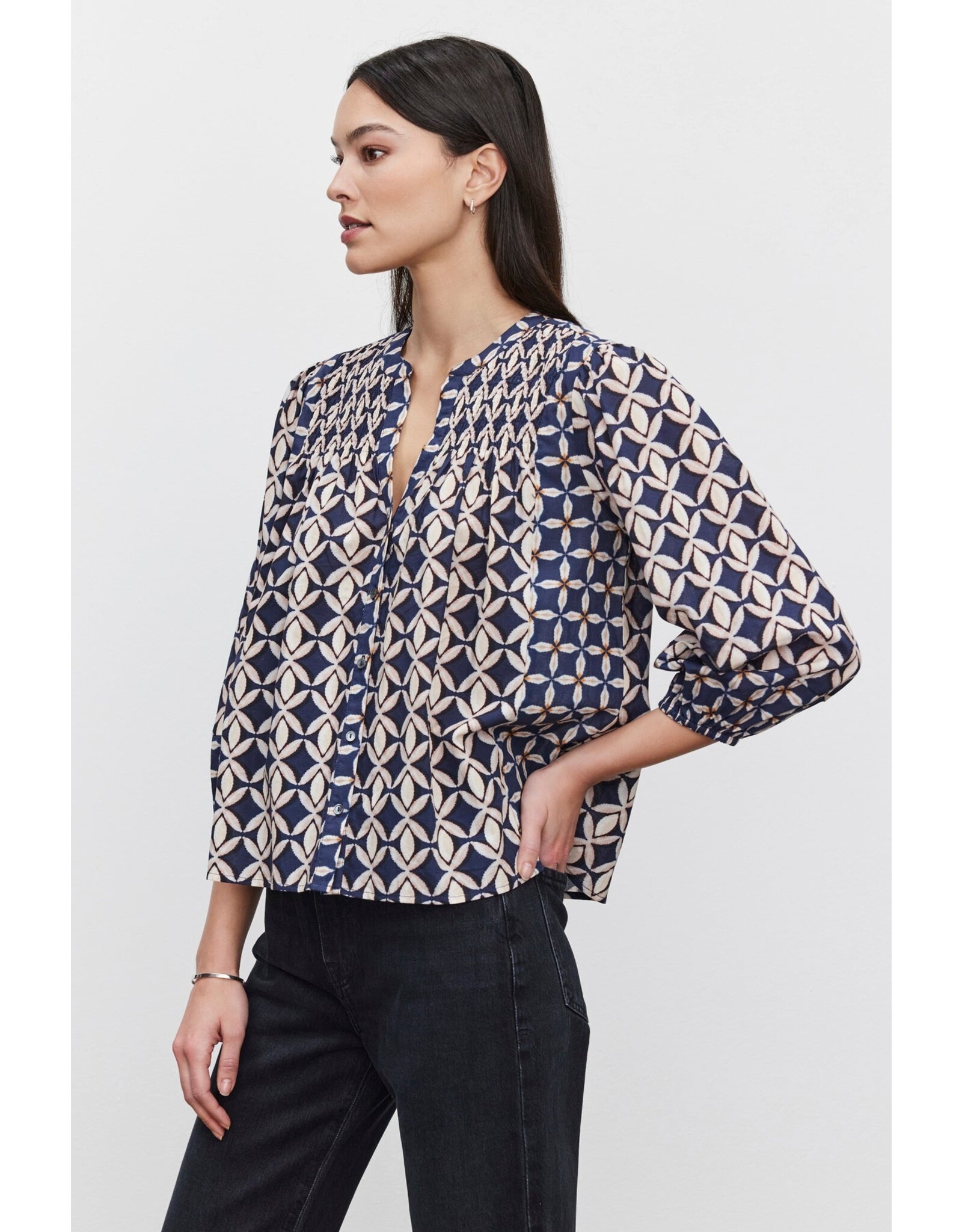 Velvet Velvet Haddon Print Cotton Top