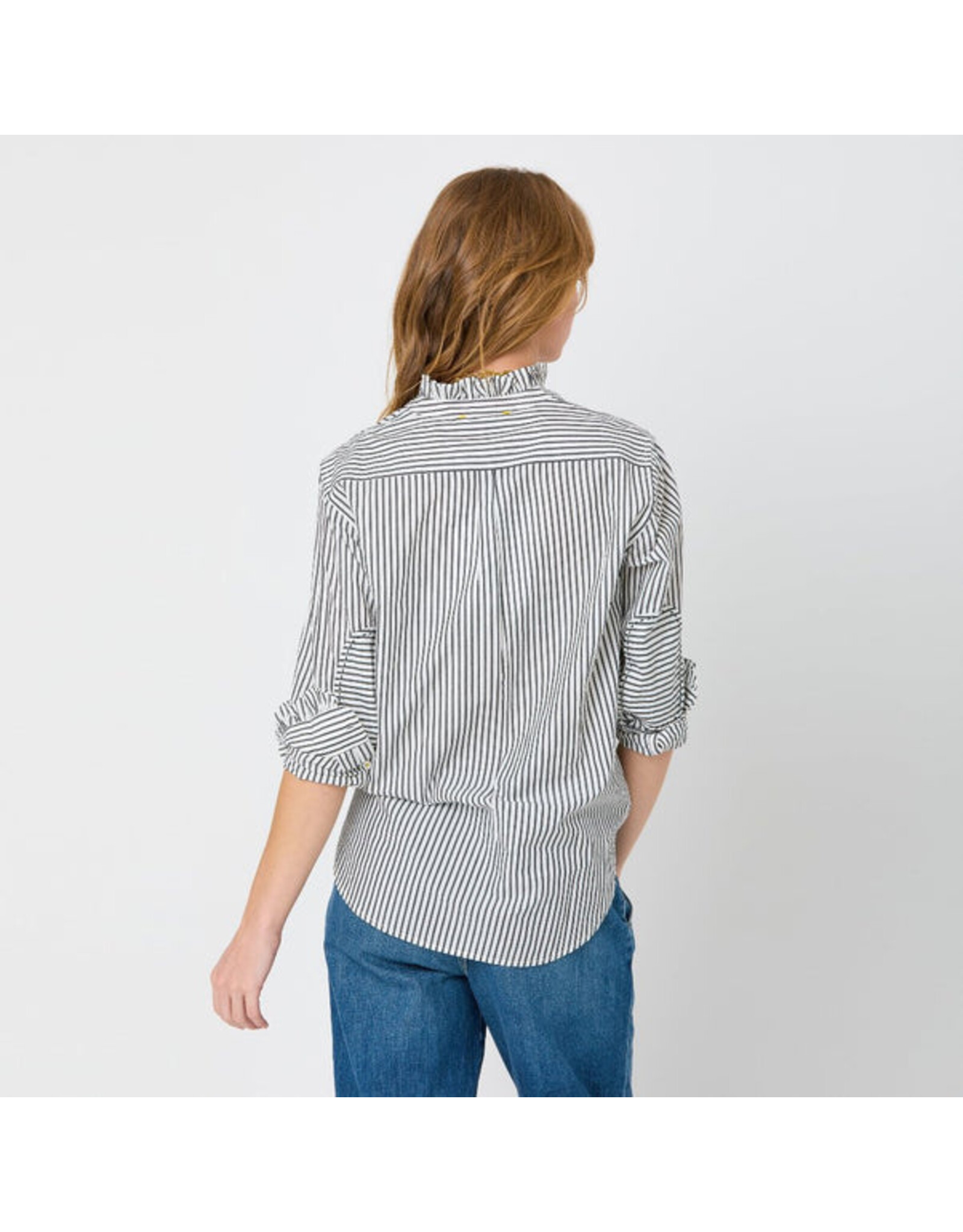 Kerri Rosenthal Kerri Rosenthal Stripe Mia Ruffle Blouse