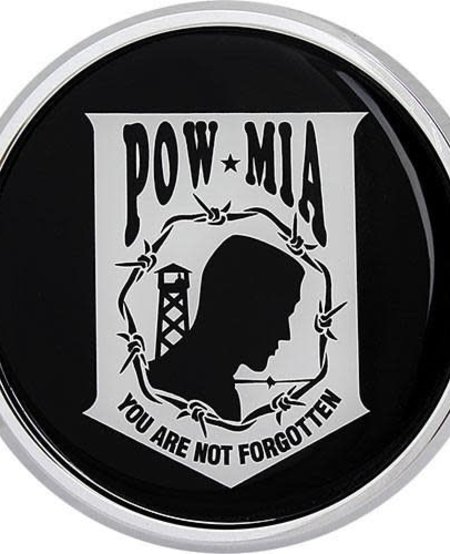 POW/MIA Crest Round Auto Chrome Emblem