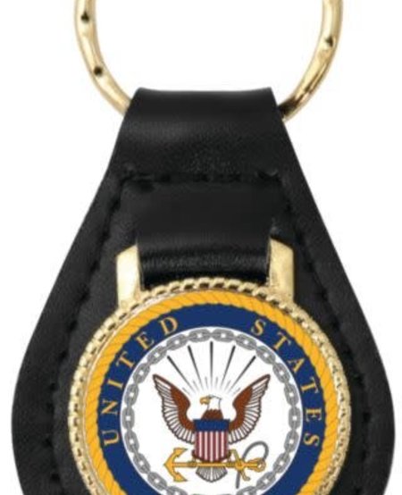 United States Navy Leather Key Fob