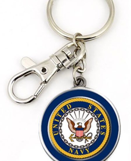 Navy Circle Lobster Key Chain