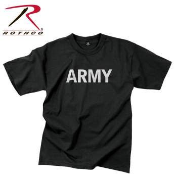 Rothco Army Black Physical Training T-Shirt - Reflective Grey