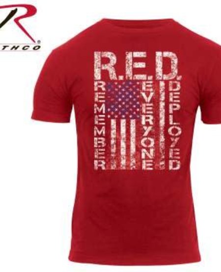 Remember Everyone Deployed Athletic Fit Red T-Shirt