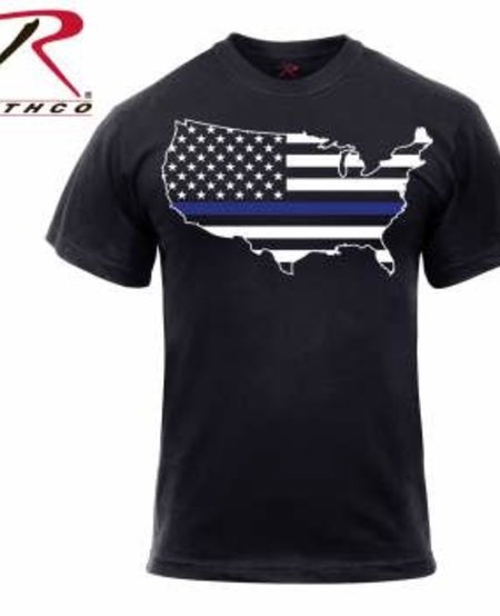 Thin Blue Line America Map T-shirt