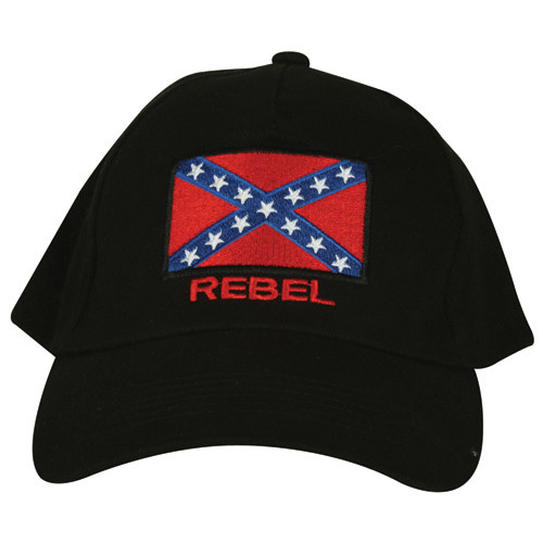Rebel Black Embroidered Ball Cap
