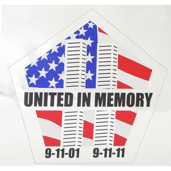 Mitchell Proffitt United in Memory 9/11 Window Decal 5" x 4.75"