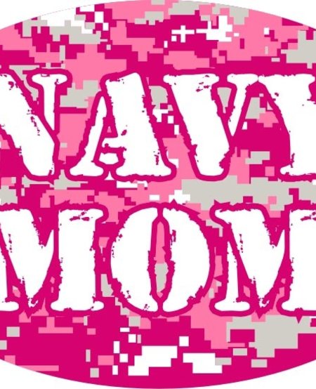 Navy Mom on Pink Digital Magnet