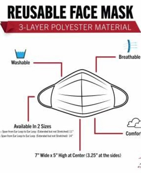 Reusable 3-Layer Polyester Face Mask
