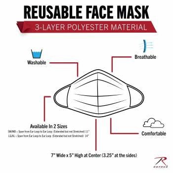 Rothco Camo 3 Layer Polyester Face Mask