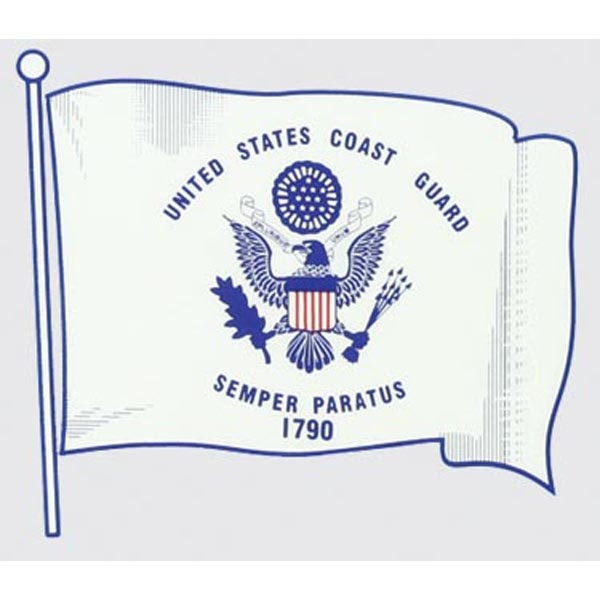Mitchell Proffitt U.S. Coast Guard Wavy Flag Window Decal